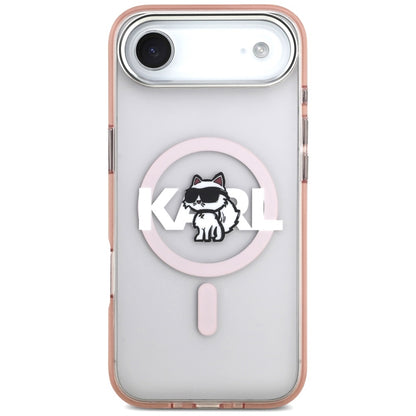 Puzdro MagSafe pre Apple iPhone 17 Air, Karl Lagerfeld, IML Sketch Logo Choupette, Ružová