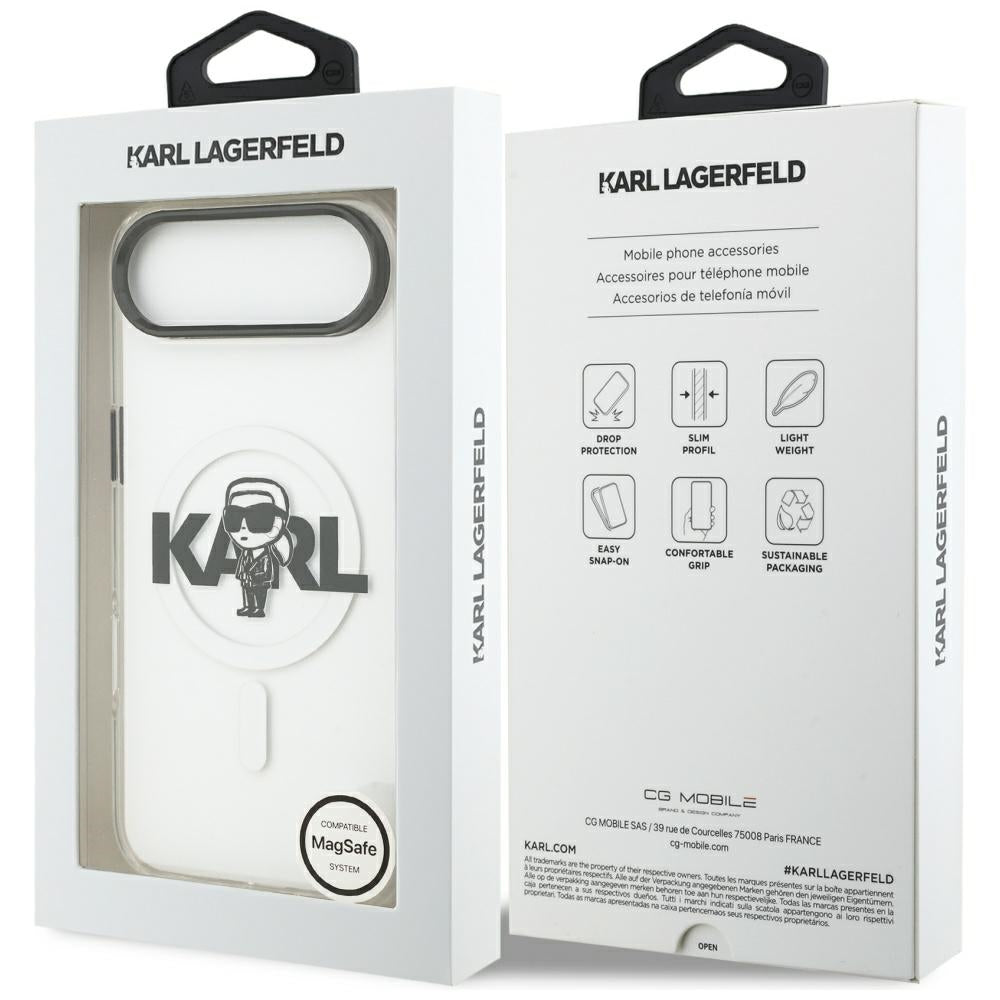 Puzdro MagSafe pre Apple iPhone 17 Air, Karl Lagerfeld, IML Sketch Logo Karl, Priehľadné