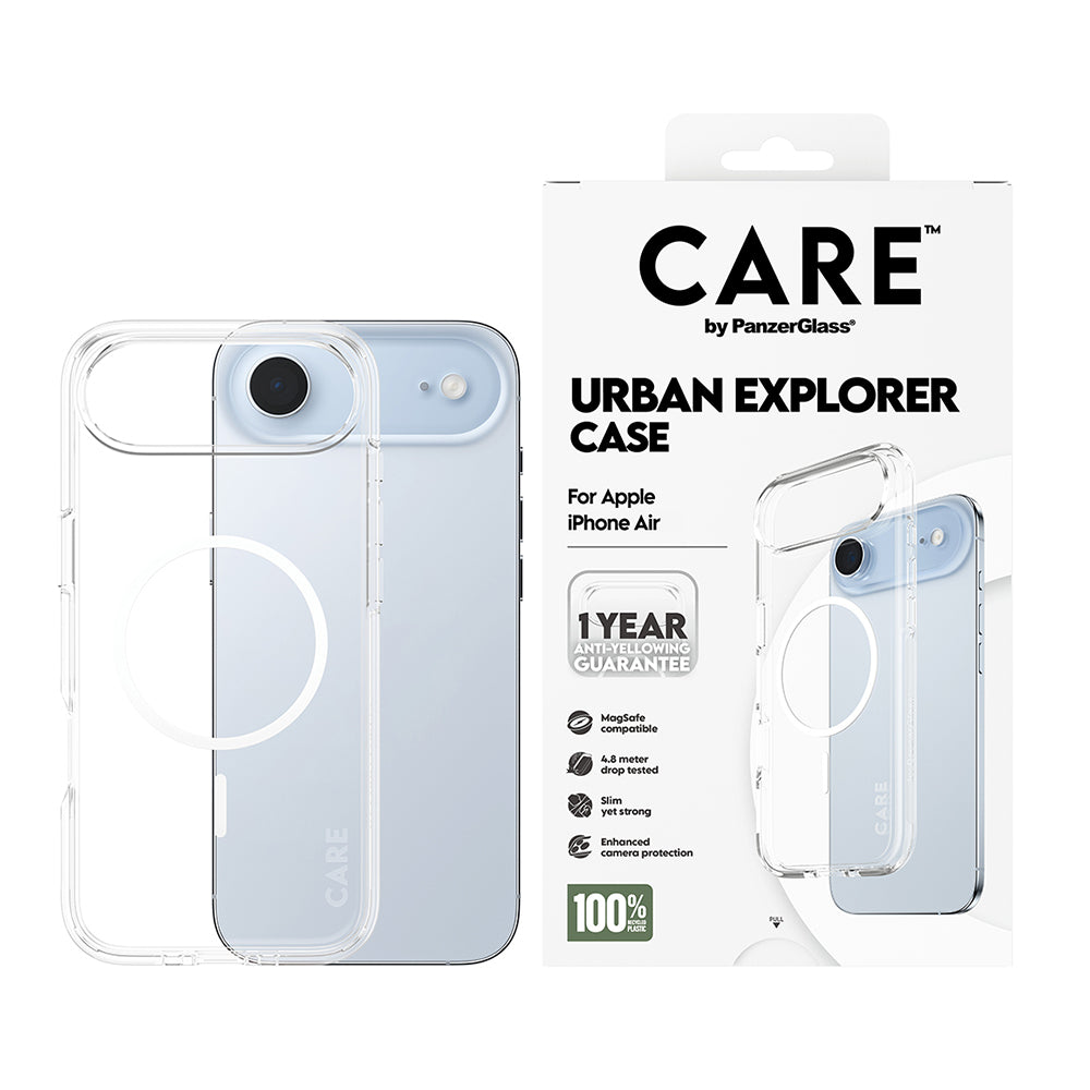 Puzdro MagSafe pre Apple iPhone 17 Air, PanzerGlass, Care Urban Explorer, Biela Transparentná