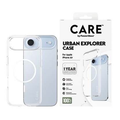 Puzdro MagSafe pre Apple iPhone 17 Air, PanzerGlass, Care Urban Explorer, Biela Transparentná