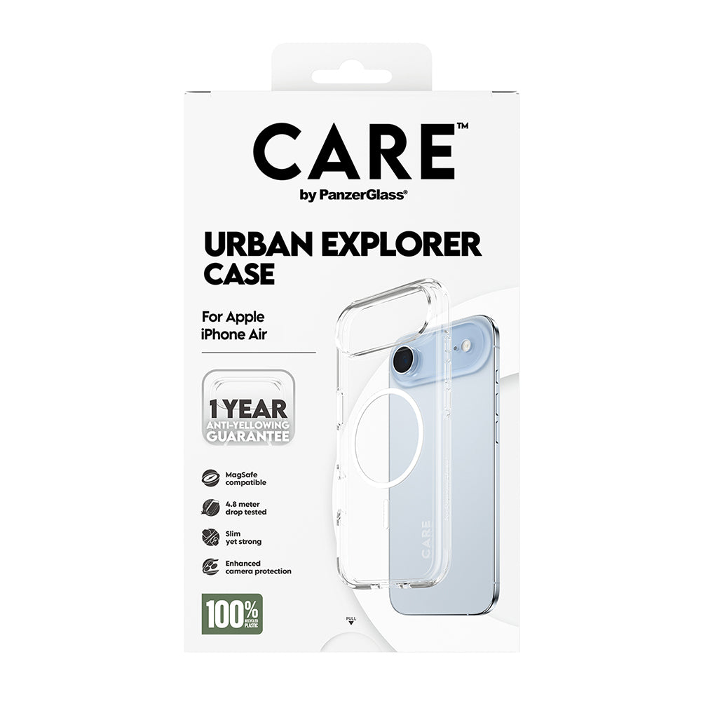 Puzdro MagSafe pre Apple iPhone 17 Air, PanzerGlass, Care Urban Explorer, Biela Transparentná
