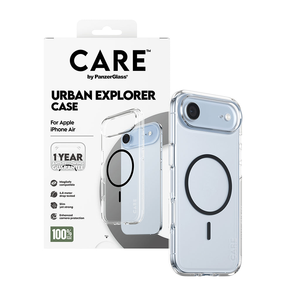 Puzdro MagSafe pre Apple iPhone 17 Air, PanzerGlass, Care Urban Explorer, Čierna Transparentná