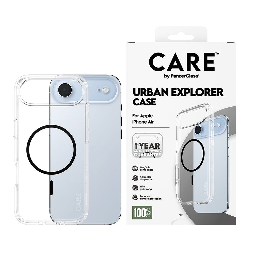 Puzdro MagSafe pre Apple iPhone 17 Air, PanzerGlass, Care Urban Explorer, Čierna Transparentná