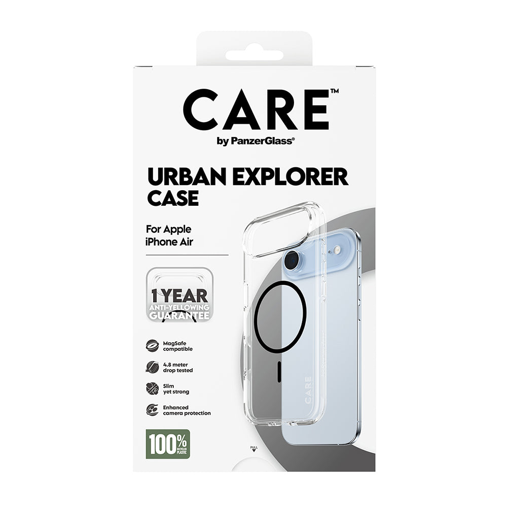 Puzdro MagSafe pre Apple iPhone 17 Air, PanzerGlass, Care Urban Explorer, Čierna Transparentná