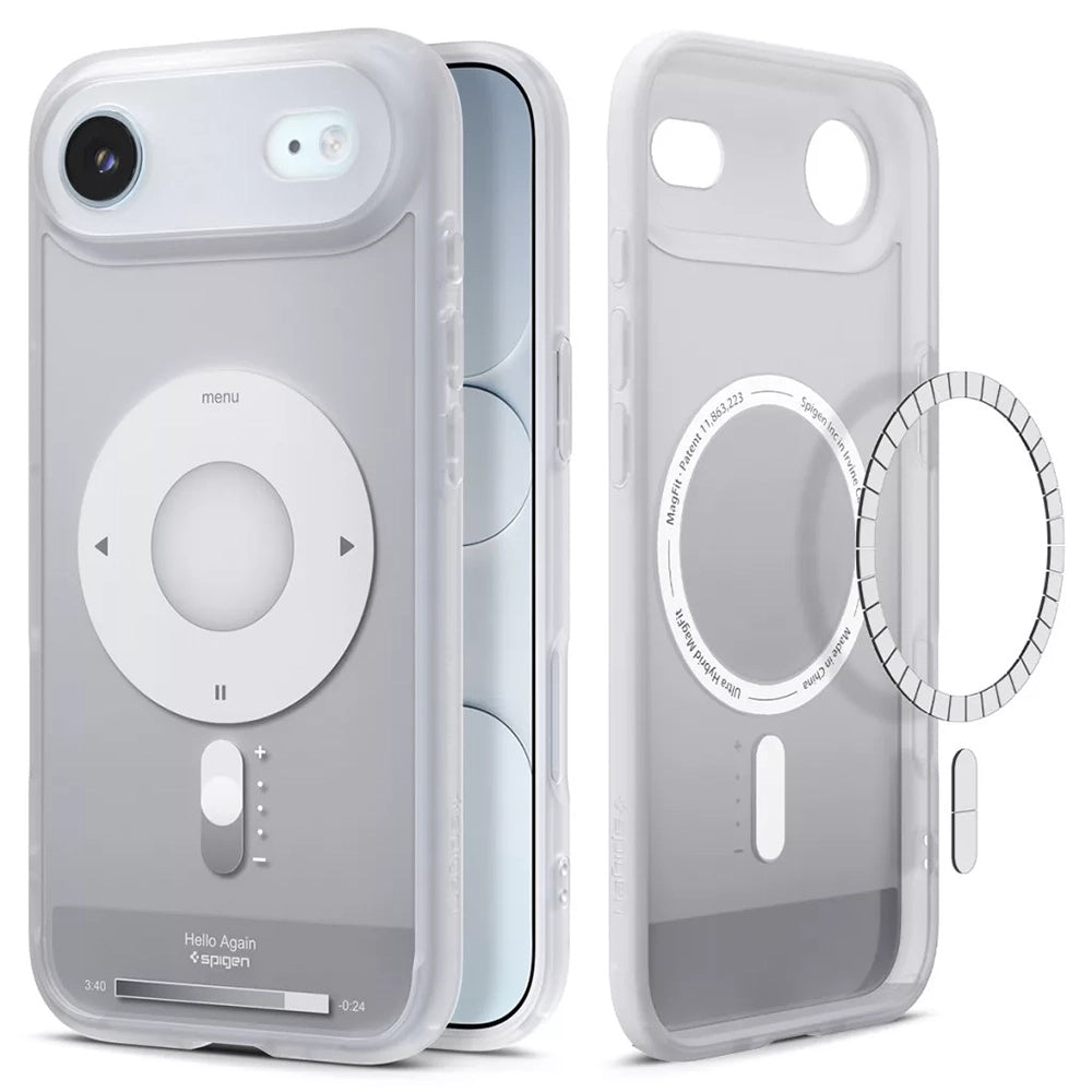Puzdro MagSafe pre Apple iPhone 17 Air, Spigen, Ultra Hybrid Classic, Strieborné