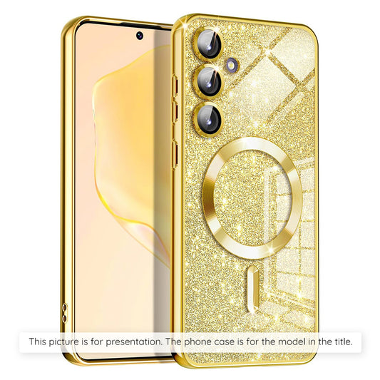 Puzdro MagSafe pre Apple iPhone 17 Air, Techsuit, Luxury Glitter, Zlaté