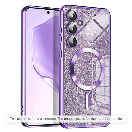 Puzdro MagSafe pre Apple iPhone 17 Air, Techsuit, Luxury Glitter, Svetlofialová