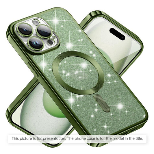 Puzdro MagSafe pre Apple iPhone 17 Air, Techsuit, Luxury Glitter, Tmavo zelená