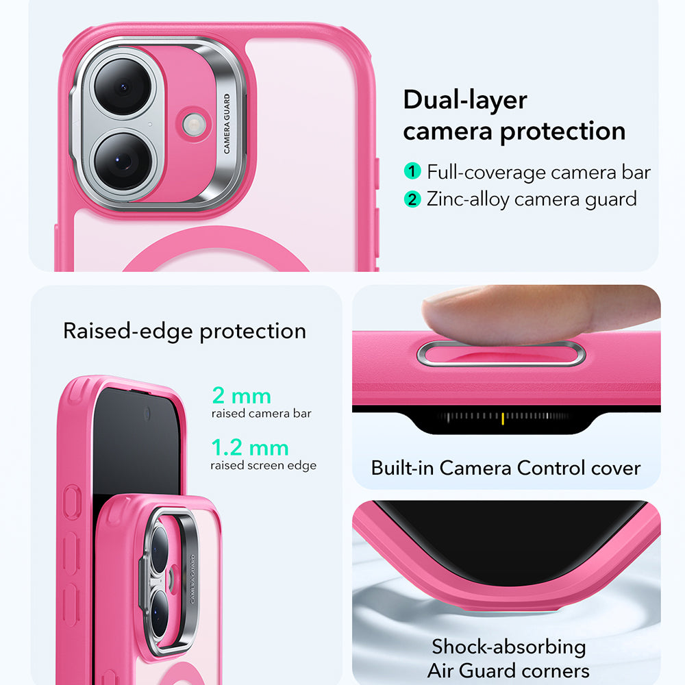 Puzdro MagSafe pre Apple iPhone 17, ESR, Classic Hybrid Kickstand, Saténové Ružové
