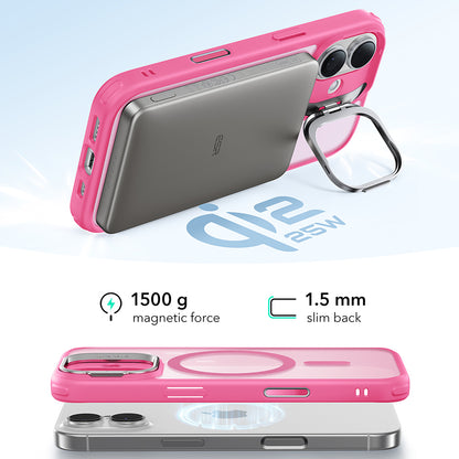 Puzdro MagSafe pre Apple iPhone 17, ESR, Classic Hybrid Kickstand, Saténové Ružové