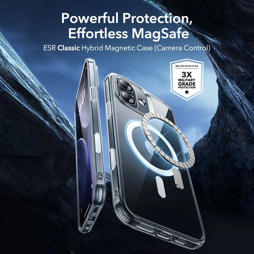 Puzdro MagSafe pre Apple iPhone 17, ESR, Classic Hybrid so Screen Protector, Transparentné