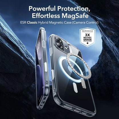 Puzdro MagSafe pre Apple iPhone 17, ESR, Classic Hybrid so Screen Protector, Transparentné