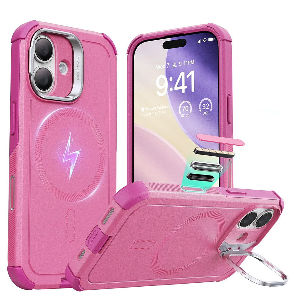 Puzdro MagSafe pre Apple iPhone 17, ESR, Cyber Armor Kickstand, Ružové