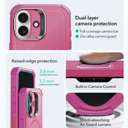 Puzdro MagSafe pre Apple iPhone 17, ESR, Cyber Armor Kickstand, Ružové