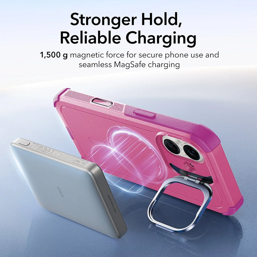Puzdro MagSafe pre Apple iPhone 17, ESR, Cyber Armor Kickstand, Ružové