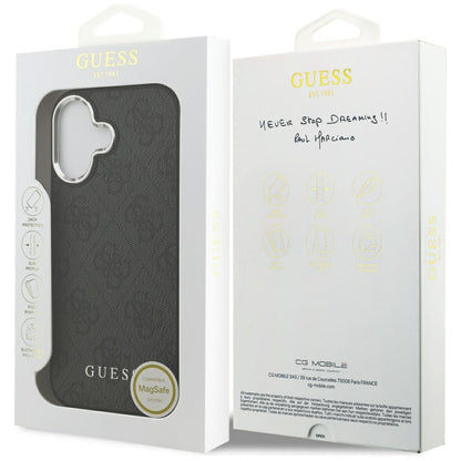 Puzdro MagSafe pre Apple iPhone 17, Guess, 4G Classic Logo, Čierne