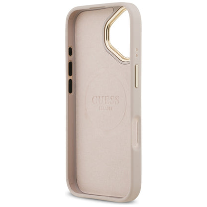 Puzdro MagSafe pre Apple iPhone 17, Guess, 4G Logo Plate, Ružové