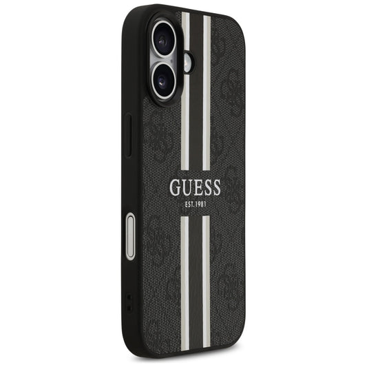 Puzdro MagSafe pre Apple iPhone 17, Guess, 4G Printed Stripes, Čierne