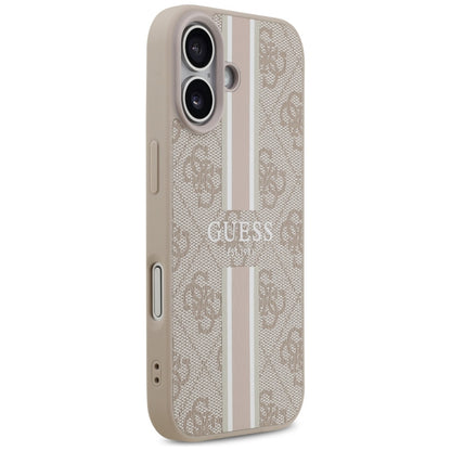 Puzdro MagSafe pre Apple iPhone 17, Guess, 4G Printed Stripes, Ružové