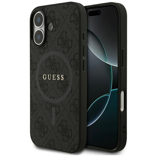 MagSafe Case for Apple iPhone 17, Guess, 4G Ring Classic Logo, Black