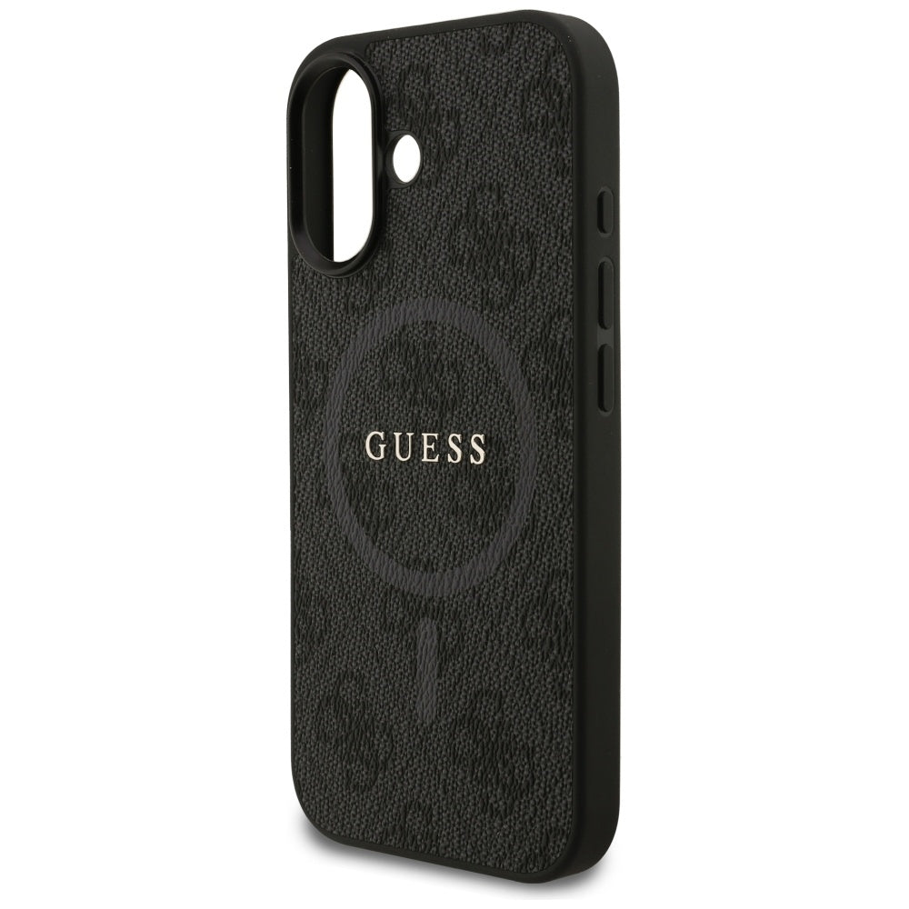 Puzdro MagSafe pre Apple iPhone 17, Guess, 4G Ring Classic Logo, Čierne