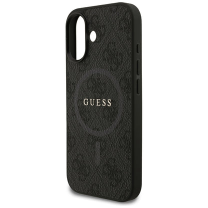 Puzdro MagSafe pre Apple iPhone 17, Guess, 4G Ring Classic Logo, Čierne