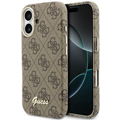 MagSafe Case for Apple iPhone 17, Guess, 4G Script Logo, Brown