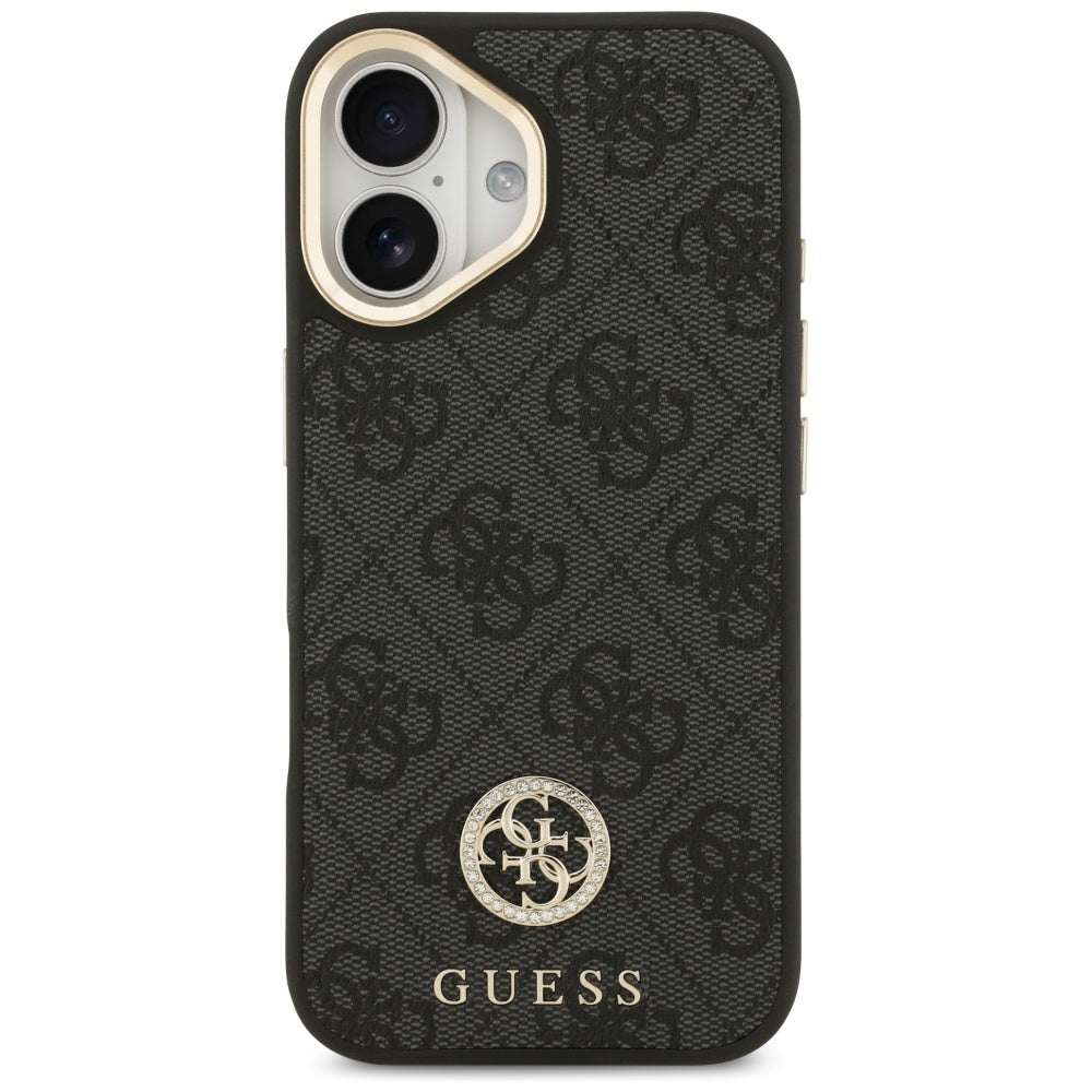Puzdro MagSafe pre Apple iPhone 17, Guess, 4G Strass Logo, Čierne