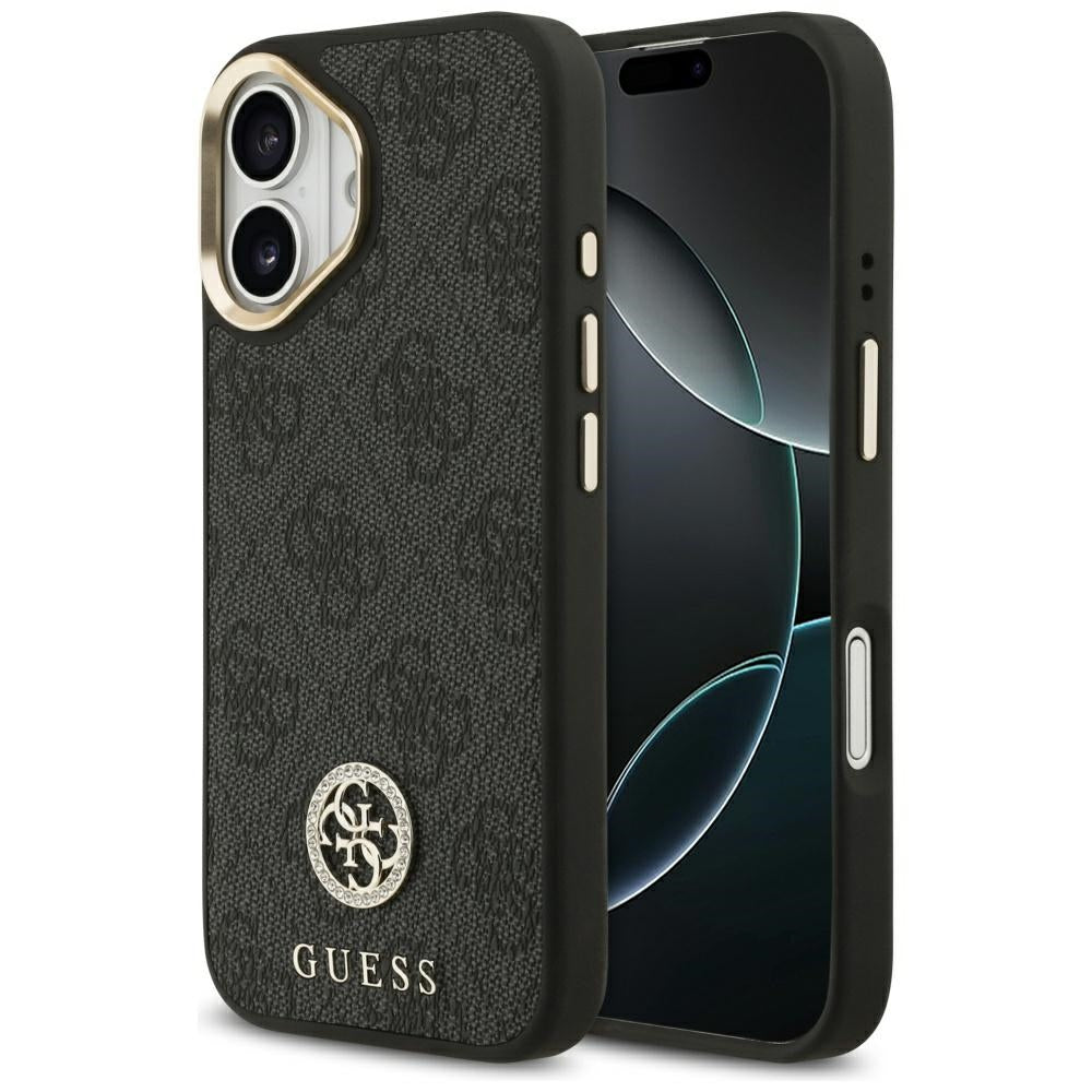 Puzdro MagSafe pre Apple iPhone 17, Guess, 4G Strass Logo, Čierne