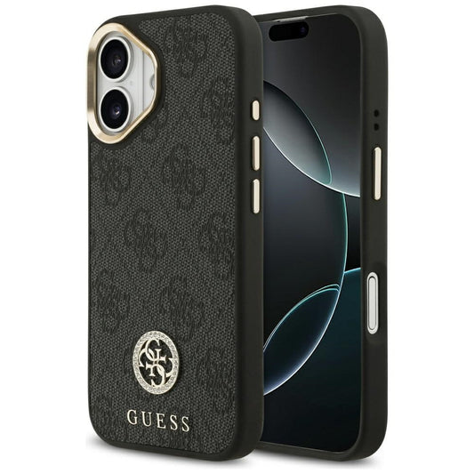Puzdro MagSafe pre Apple iPhone 17, Guess, 4G Strass Logo, Čierne