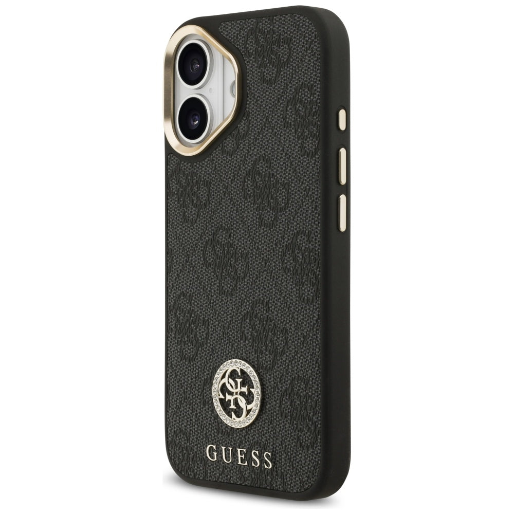 Puzdro MagSafe pre Apple iPhone 17, Guess, 4G Strass Logo, Čierne