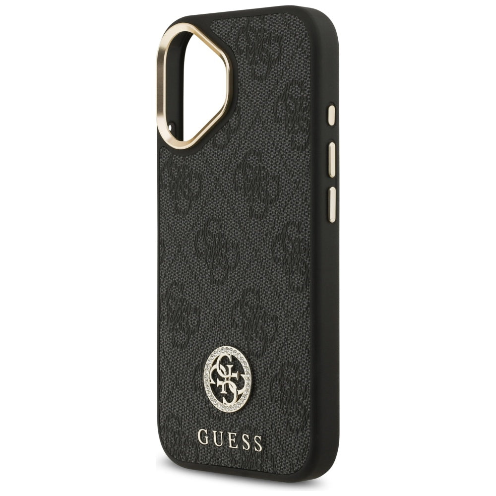 Puzdro MagSafe pre Apple iPhone 17, Guess, 4G Strass Logo, Čierne