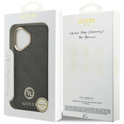 Puzdro MagSafe pre Apple iPhone 17, Guess, 4G Strass Logo, Čierne