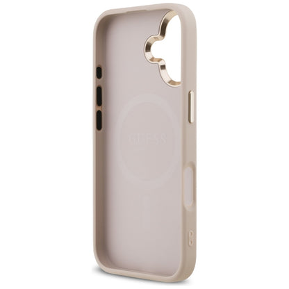Puzdro MagSafe pre Apple iPhone 17, Guess, 4G Triangle Logo, Ružovo Zlaté