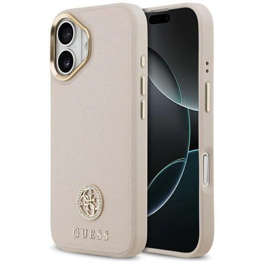 Puzdro MagSafe pre Apple iPhone 17, Guess, Grained Strass Logo, Ružové