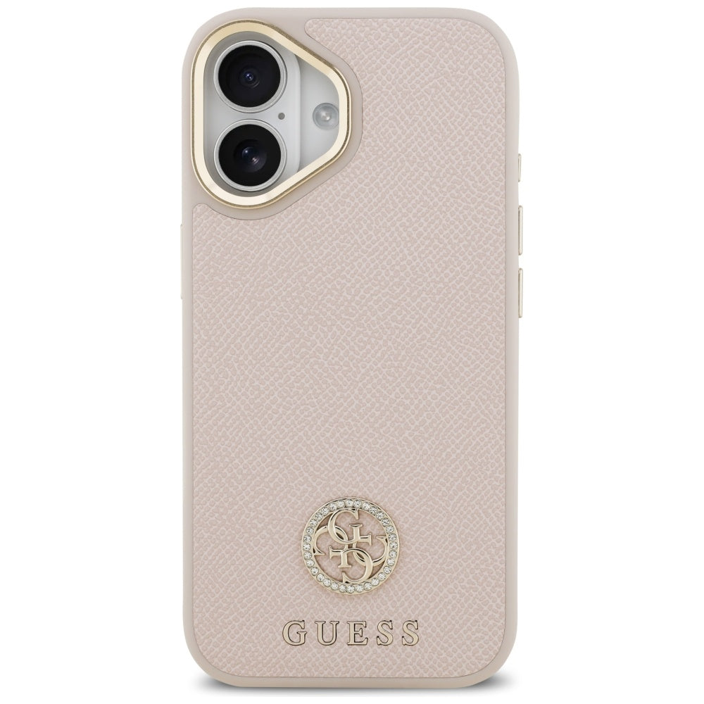 Puzdro MagSafe pre Apple iPhone 17, Guess, Grained Strass Logo, Ružové