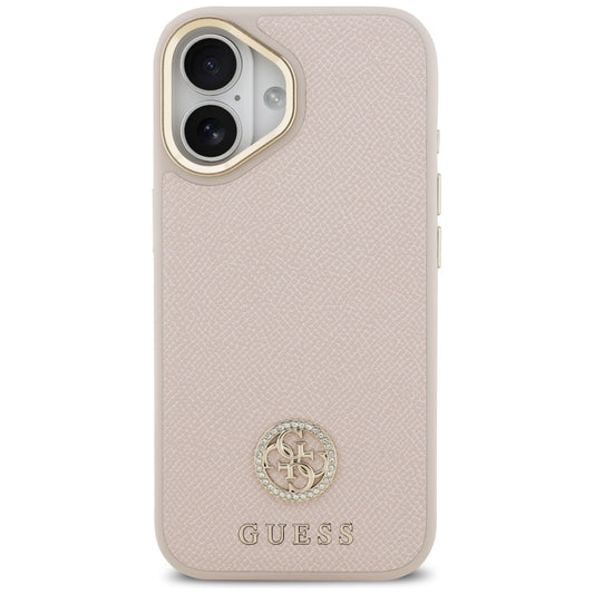Puzdro MagSafe pre Apple iPhone 17, Guess, Grained Strass Logo, Ružové