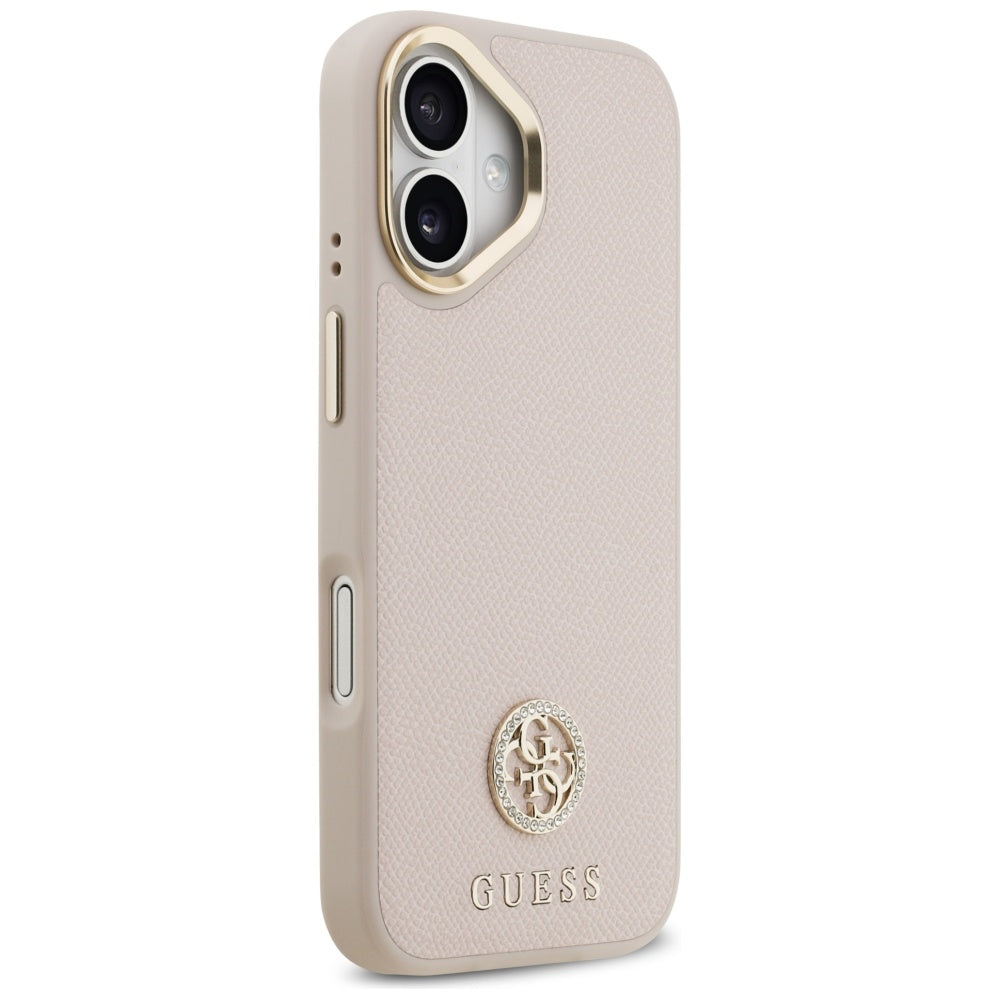 Puzdro MagSafe pre Apple iPhone 17, Guess, Grained Strass Logo, Ružové