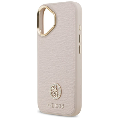 Puzdro MagSafe pre Apple iPhone 17, Guess, Grained Strass Logo, Ružové