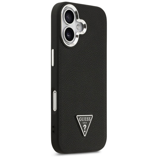 Puzdro MagSafe pre Apple iPhone 17, Guess, Grained Triangle Logo, Čierne