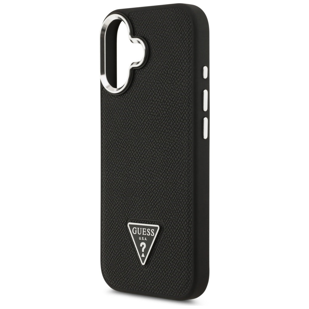 Puzdro MagSafe pre Apple iPhone 17, Guess, Grained Triangle Logo, Čierne
