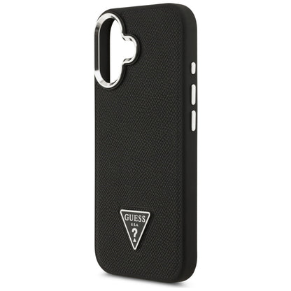 Puzdro MagSafe pre Apple iPhone 17, Guess, Grained Triangle Logo, Čierne