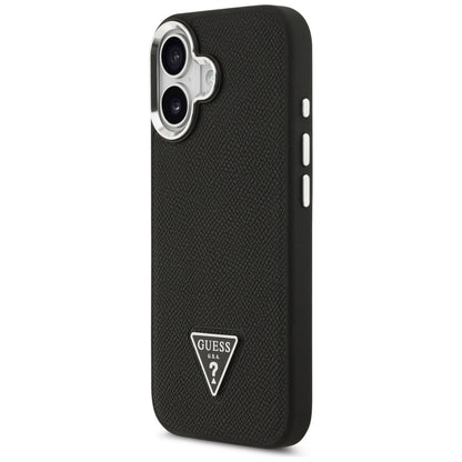 Puzdro MagSafe pre Apple iPhone 17, Guess, Grained Triangle Logo, Čierne