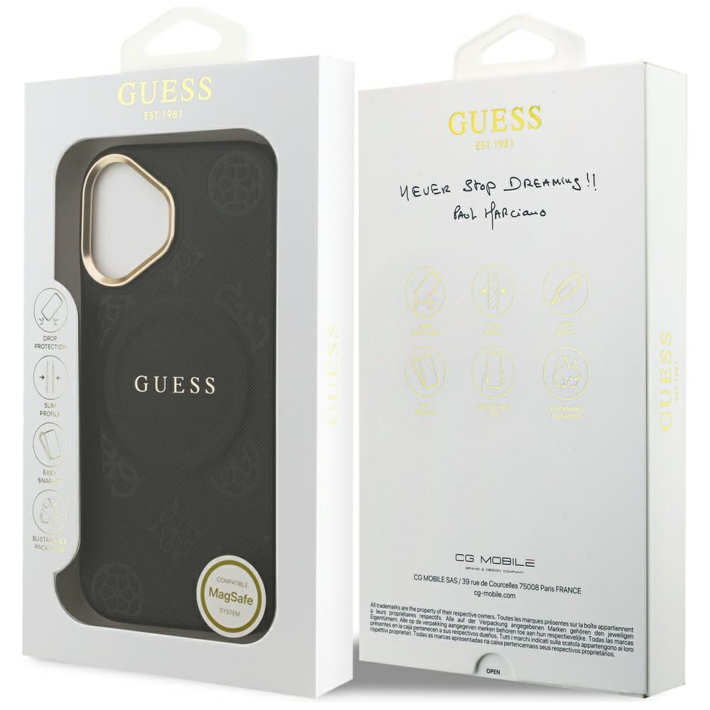 Puzdro MagSafe pre Apple iPhone 17, Guess, Peony Hot Stamp, Čierne