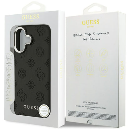 Puzdro MagSafe pre Apple iPhone 17, Guess, Peony Hot Stamp Script, Čierne