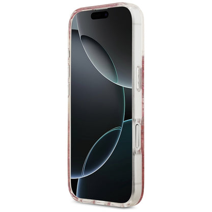 Puzdro MagSafe pre Apple iPhone 17, Guess, Resin Bottom Glitter, Ružové