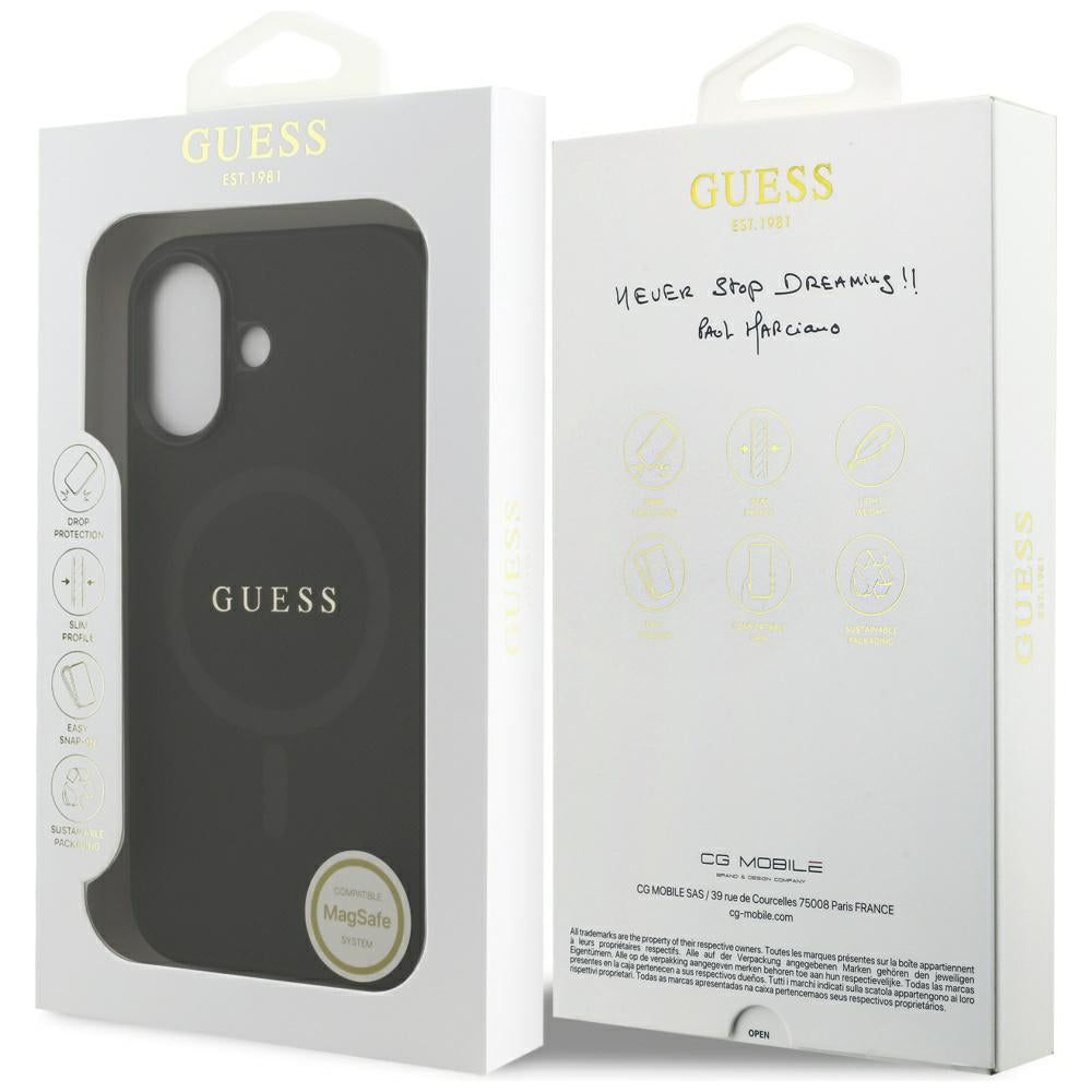 Puzdro MagSafe pre Apple iPhone 17, Guess, Saffiano Classic Logo, Čierne