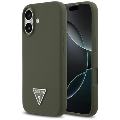 Puzdro MagSafe pre Apple iPhone 17, Guess, Triangle Logo, Kaki