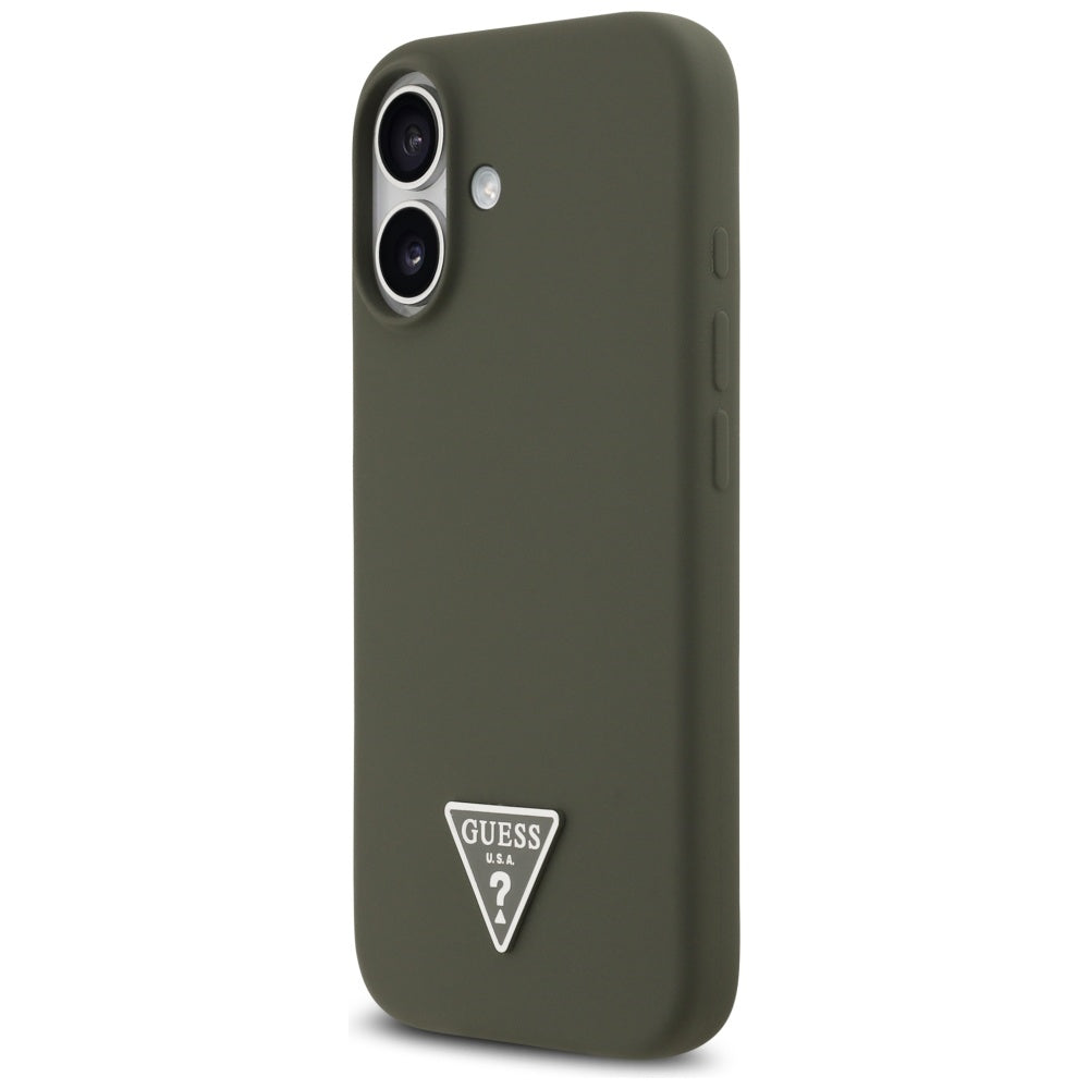 Puzdro MagSafe pre Apple iPhone 17, Guess, Triangle Logo, Kaki