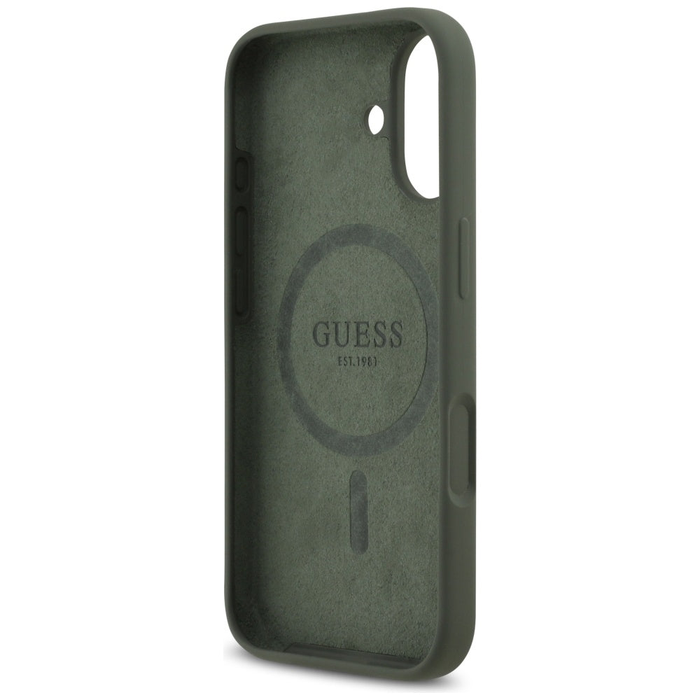 Puzdro MagSafe pre Apple iPhone 17, Guess, Triangle Logo, Kaki
